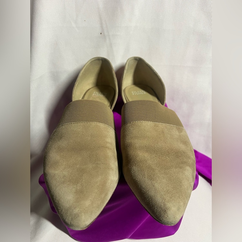 Eileen Fisher Beige Suede Flats - Picture 1 of 11